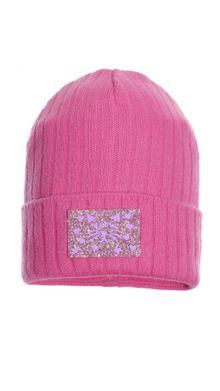 Czapka dziewczęca, różowa, Ambra