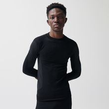 Czarna koszulka termoaktywna z domieszką wełny NOWEAR