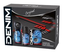 Denim, Original, zestaw prezentowy: woda po goleniu, 100 ml + żel pod prysznic, 250 ml + dezodorant w sprayu, 150 ml