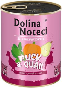 Dolina Noteci, Superfood, karma dla dorosłych psów, kaczka, Przepiórka, 800g