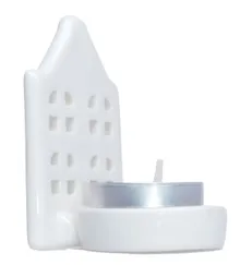 Domek porcelanowy na tealighta, 6-5-8 cm