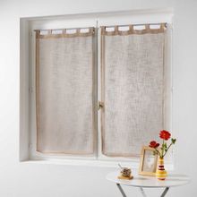 Douceur d'intérieur, krótka firana do kuchni, Holtona, 60-160 cm, brązowa, 2 szt.
