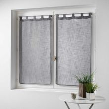 Douceur d'intérieur, krótka firana do kuchni, Holtona, 60-160 cm, szara, 2 szt.