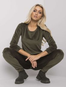 Dres damski, welurowy, khaki, Rue Paris