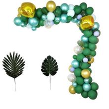 Duża girlanda balonowa, 142 balony, zielona