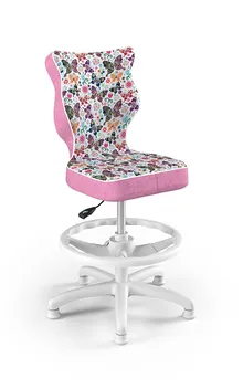 Entelo, Petit, krzesło dziecięce z podnóżkiem, motyw motylki, wzrost 133-159 cm
