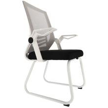 Ergonomiczne krzesło biurowe, konferencyjne z siatki, białe