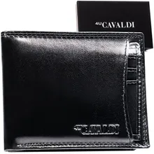 Etui na karty, czarne, skórzane, 4U Cavaldi