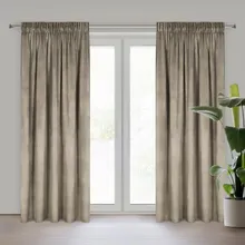 Eurofirany, zasłona zaciemniająca gotowa, Melanie, na taśmie, 140-270 cm, brązowy