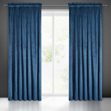 Eurofirany, zasłona zaciemniająca gotowa, na taśmie, Melanie, 140-270 cm, granatowy