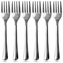 Excellent Houseware, widelczyki deserowe do ciasta, stalowe srebrne, 6 szt.