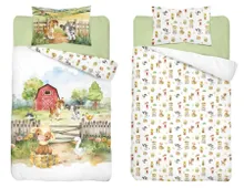 Farma, 2-częściowy komplet pościeli bawełnianej, 100-135 cm