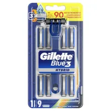 Gillette, Blue 3 Hybrid, maszynka do golenia + 9 wymiennych kładów
