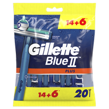 Gillette, Blue II Plus, maszynki jednorazowe dla mężczyzn, 14+6 szt.