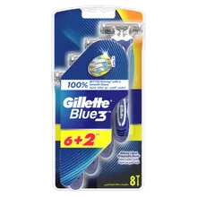 Gillette, Blue3, jednorazowe maszynki do golenia dla mężczyzn, 6+2 szt.