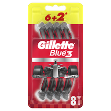 Gillette, Blue3 Nitro, jednorazowa maszynka do golenia dla mężczyzn, 6+2 szt.