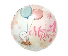 GoDan, balon foliowy, Mam już 1 roczek, króliczek, 36 cm