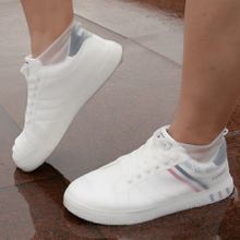 Gumowe wodoodporne ochraniacze na buty, białe, rozmiar 35-39