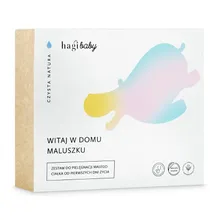 Hagi, Baby Witaj w Domu Maluszku, zestaw, krem pod pieluszkę, 50 ml + oliwka do ciała, 150 ml + krem do buzi i ciała, 50 ml + mydło, 100g + żel do ciała i włosów, 250 ml