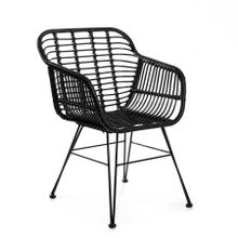 Homla, Jardin, Krzesło plecione czarne, 56-42-82 cm, ALL 994832