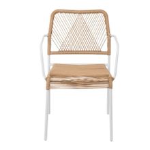 Homla, Sobreme, Krzesło białe z naturalnym sznurkiem, 54-63-78 cm, 892085