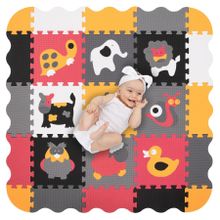 Humbi, mata piankowa, puzzle, zwierzęta, szary różowy pomarańczowy, 120-120 cm