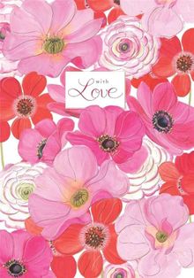 Karnet B6 + koperta, miłość kwiaty