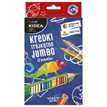 Kidea, Jumbo, kredki trójkątne, grube, 12 kolorów