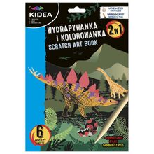 Kidea, wydrapywanka i kolorowanka, 2w1, dinozaur