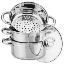 Kinghoff, garnek stalowy do gotowania na parze, 4 elementy, 18 cm, KH-3316