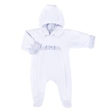 Kombinezon przejściowy dziewczęcy z kapturem, biały, Eevi