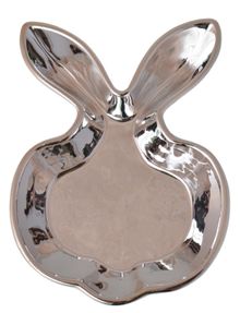 Królik, talerzyk ceramiczny, srebrny, 17-24-4,5 cm