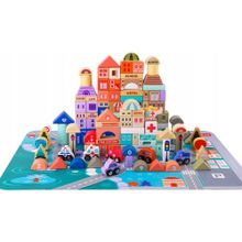 Kruzzel, miasto, klocki drewniane, 115 szt.