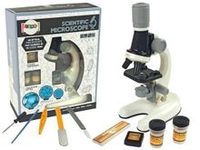 Lean Toys, mikroskop, biały