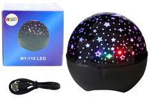 Lean Toys, projektor gwiazd z głośnikiem, 2w1, lampka nocna