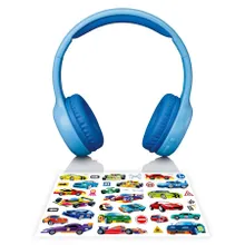 Lenco, słuchawki dziecięce bluetooth z naklejkami, niebieskie