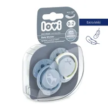 Lovi, Baby Shower Boy, smoczek silikonowy, dynamiczny, 0-2m, 2 szt.