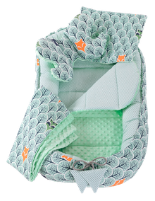 Medi Partners, Las, gniazdo niemowlęce, kokon w zestawie, miętowy