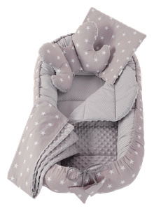 Medi Partners, Stars, gniazdo niemowlęce, kokon w zestawie, szary