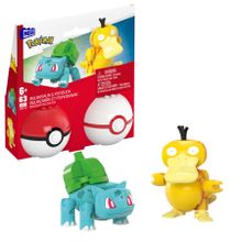 MEGA Pokemon, Pokeball Bulbasaur i Psyduck, 2 figurki, klocki, 63 elementy