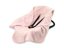 MimiNu, muślinowy otulacz, kocyk do nosidełka, fotelika kubełkowego, pudrowy róż, 75-75 cm