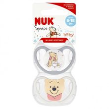 Nuk, Kubuś Puchatek, Space, smoczek uspokajający, silikonowy, 6-18m, 2 szt.