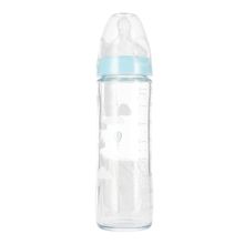 Nuk, New Classic, butelka szklana, 0-6m, niebieska, 240 ml
