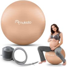 Nukido, piłka ciążowa do aerobiku, beżowa, 65 cm