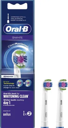 Oral-B, 3D White, CleanMaximiser, końcówki do szczoteczki elektrycznej, 2 szt.