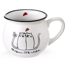 Orion, ceramiczny kubek z uchwytem, kotki, 300 ml