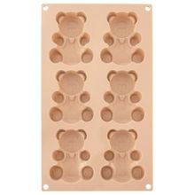 Orion, forma do ciastek muffinek silikonowa, beżowa, misie, 30-17,5-2 cm