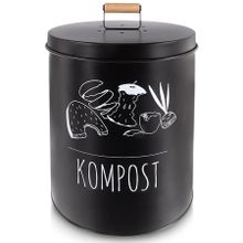 Orion, kompostownik kuchenny, metalowy, z filtrem węglowym, czarny, 8l