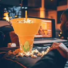 Orion, kubek z miską na popcorn, pomarańczowy, 500 ml