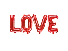 PartyDeco, balon foliowy, napis Love, 140 cm, czerwony